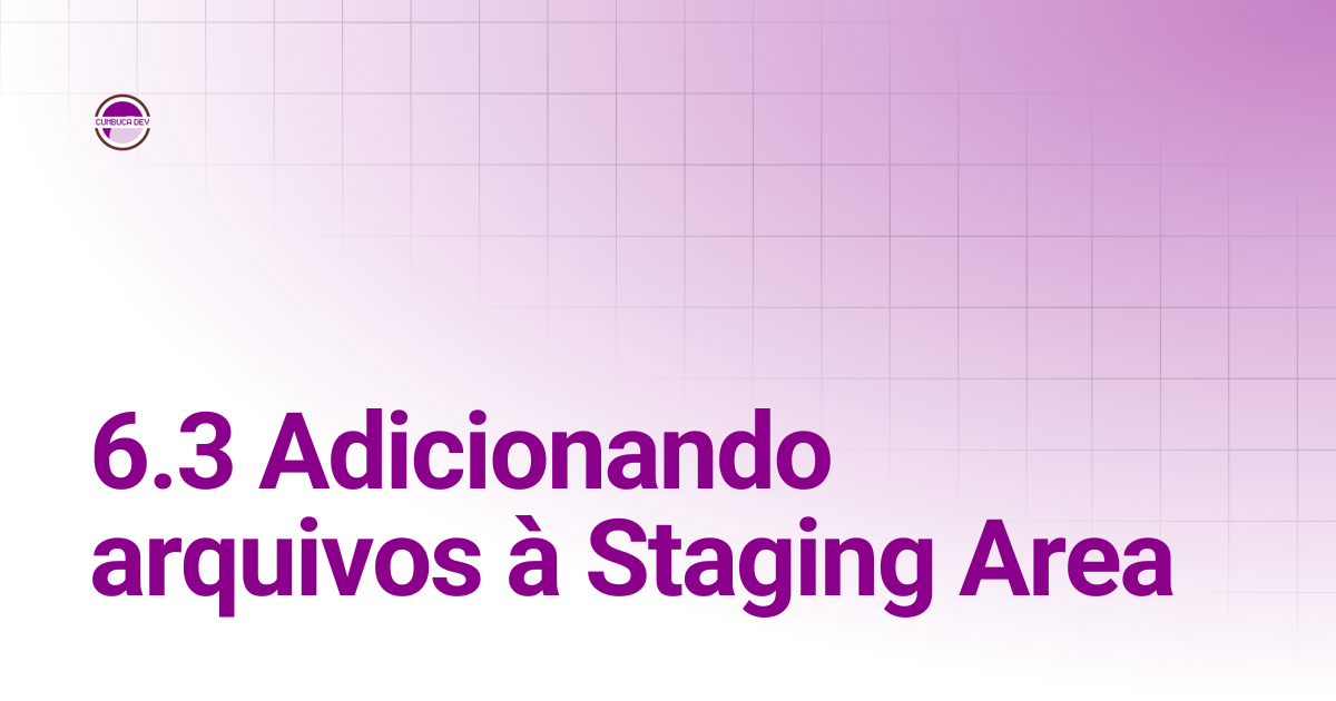 6.3 Adicionando arquivos à Staging Area | Git e GitHub para Humanos