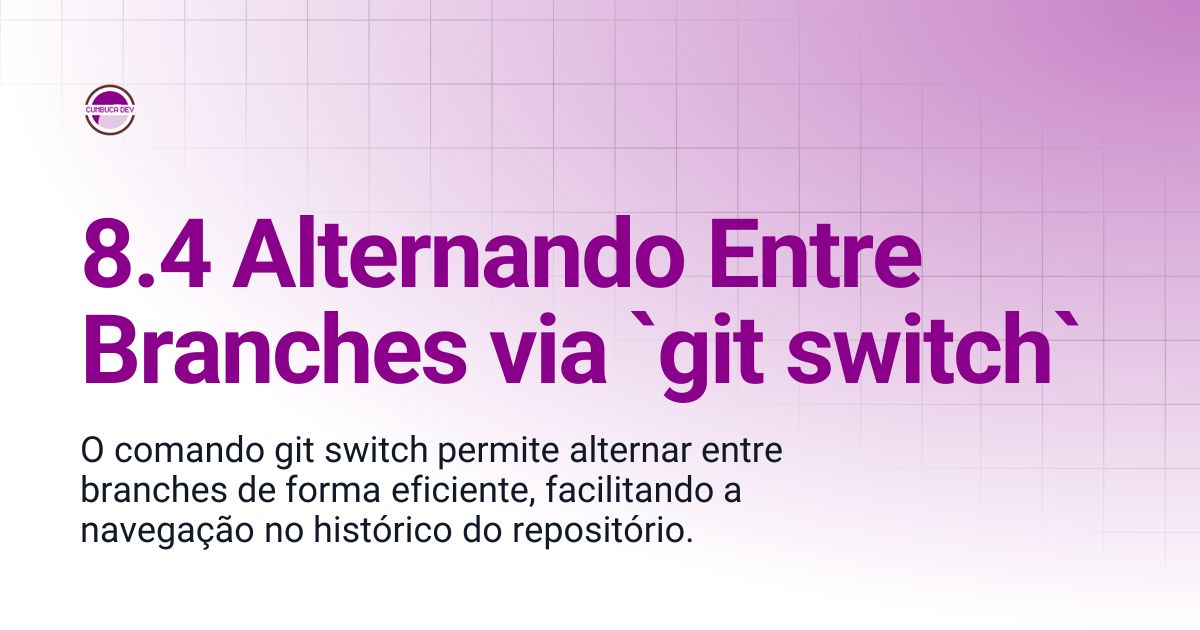 8.4 Alternando Entre Branches via `git switch` | Git e GitHub para Humanos